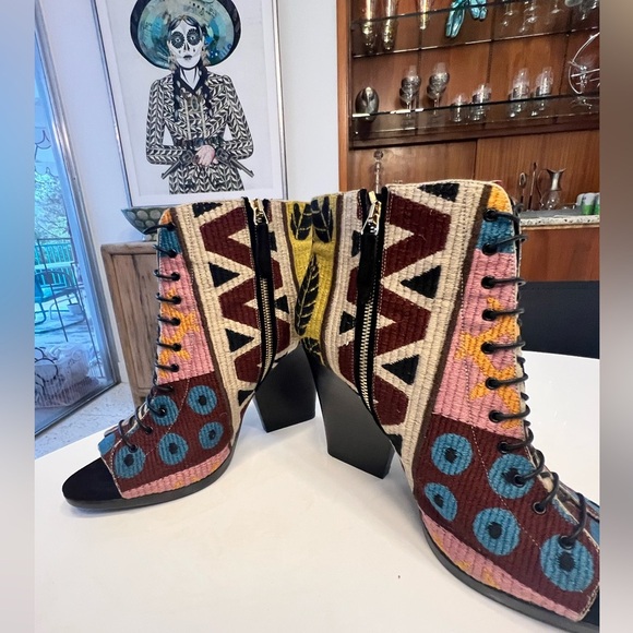 🩷Burberry - Porsum lace up peep toe booties - 41 (10) - Picture 9 of 15